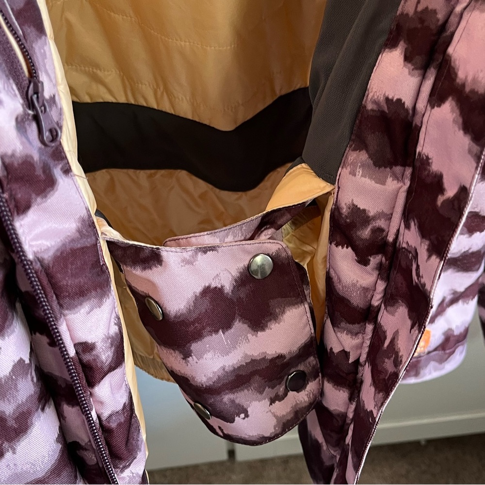 Mountain Hardwear Barnsie Purple Plum Striped Ski Snow Jacket RECCO Tech XS - Picture 11 of 15